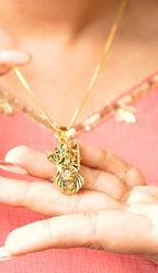 Gold Plated Ambe Mataji Pendant with Chain
