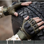 Non-Slip Half Finger Rubber Knuckle Motorcycle Gloves