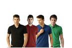 Poly Cotton Solid Half Sleeves Mens Polo T-shirt (Pack of 4)