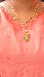 Gold Plated Ambe Mataji Pendant with Chain