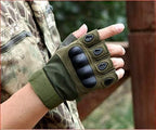 Non-Slip Half Finger Rubber Knuckle Motorcycle Gloves